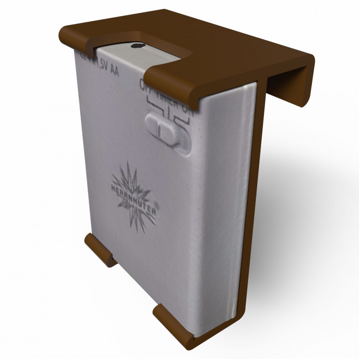 Fensterhalterung Batteriefach für Herrnhuter Stern Braun