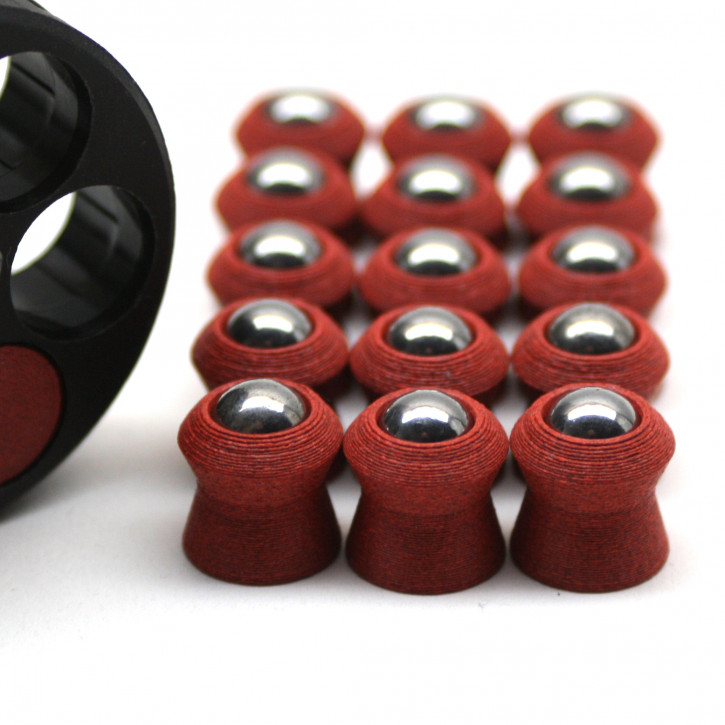 12,7mm (CAL.50) Carbon Plus S2 Rot / 25 Stück